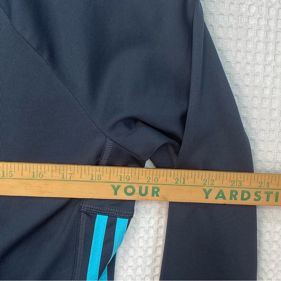 Adidas Climalite Full Zip Mock Neck Navy Track Sweater Jacket; Women’s Sz Medium - Picture 5 of 14